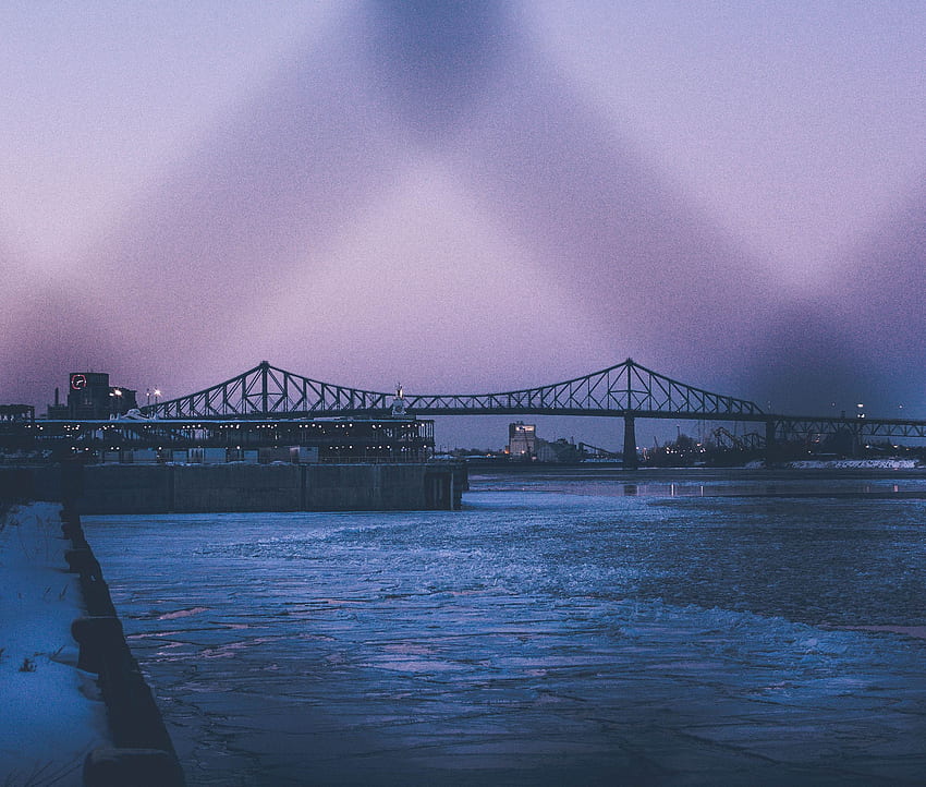 Cities, Rivers, Canada, Bridge, Evening, Montreal HD wallpaper