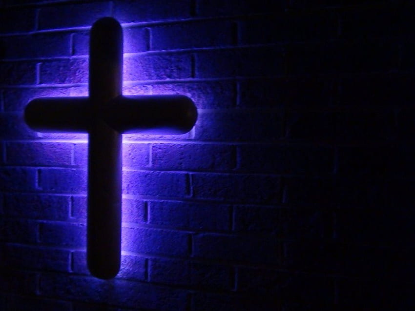 Neon Cross, Neon Jesus HD wallpaper