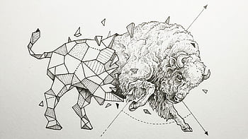 460 Bison Tattoo Designs Drawing Illustrations RoyaltyFree Vector  Graphics  Clip Art  iStock