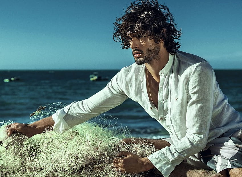 Marlon Teixeira, blue, sea, summer, white, man, water, beach HD wallpaper