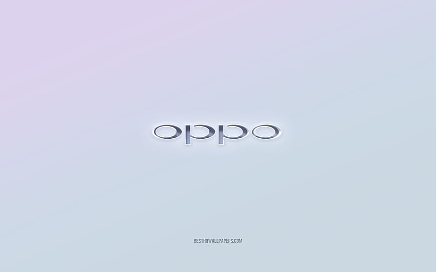 Oppo logo, cut out 3d text, white background, Oppo 3d logo, Oppo emblem, Oppo, embossed logo, Oppo 3d emblem HD wallpaper