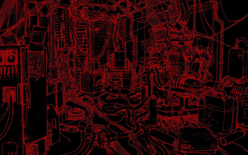 Wissenschaft, Schwarz, Computer, Dunkel, Rot, Technologie, Kabel HD-Hintergrundbild