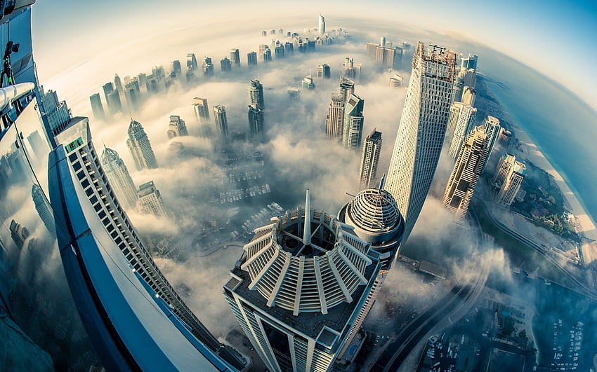 Un brouillard traverse Dubaï 1920 × 1200 : Fond d'écran HD