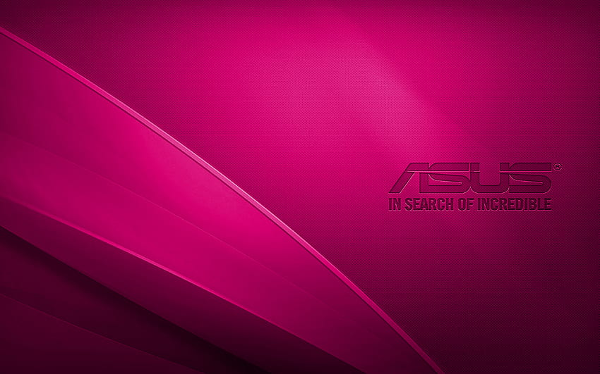 Лилаво лого на Asus, креативен, лилав вълноен фон, лого на Asus, произведение на изкуството, Asus HD тапет