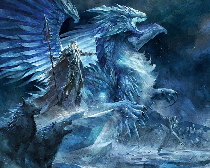 Benutzerdefinierte handgemalte drachen wolf mage hintergrund wand.. - AliExpress, Friendly Dragon HD-Hintergrundbild