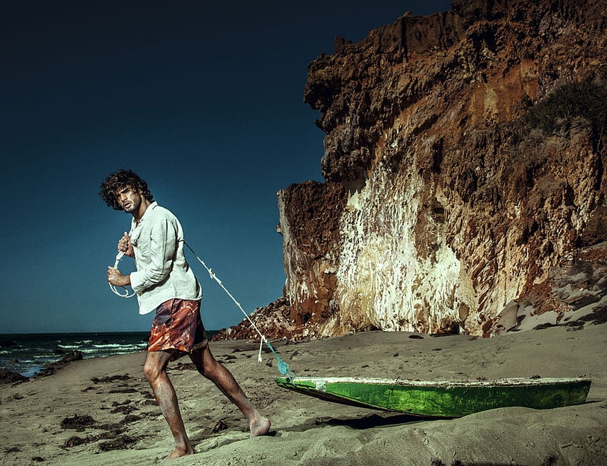 Marlon Teixeira, summer, boat, model, man, beach HD wallpaper