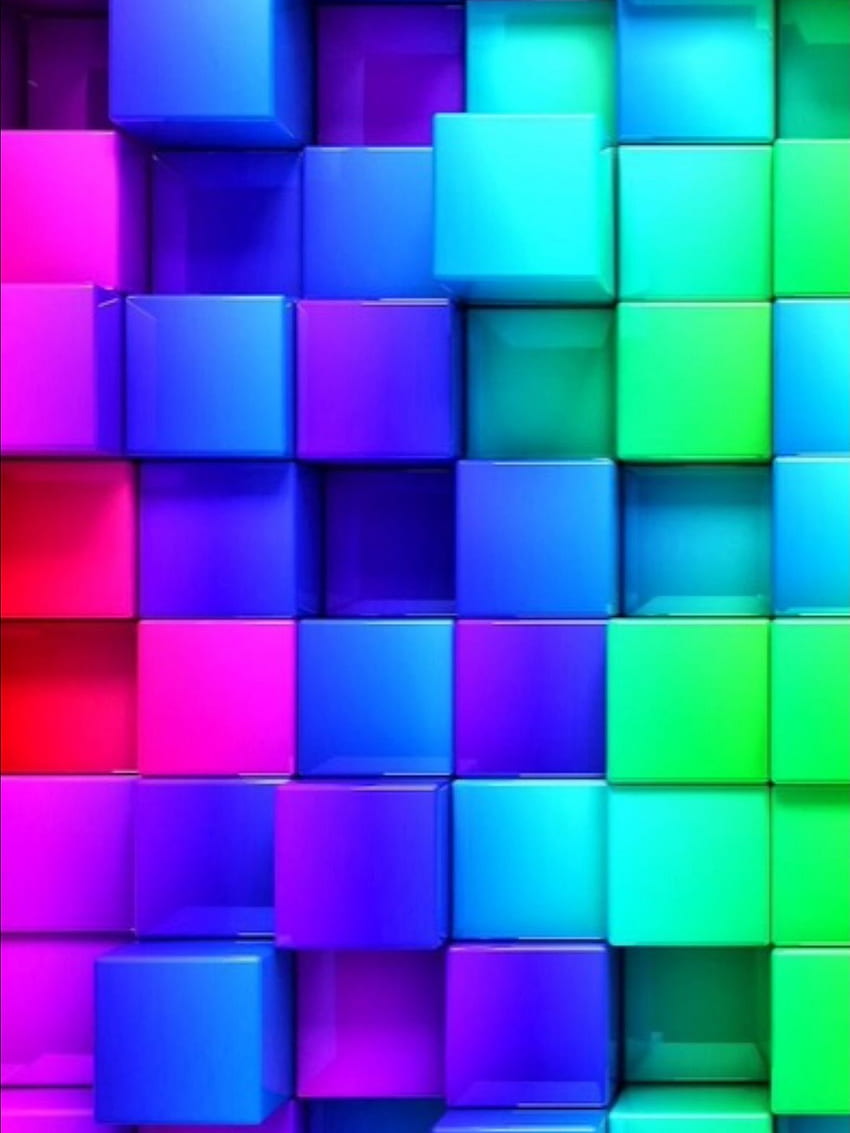 Memudar dalam warna dengan kubus 3D. Berwarna-warni, Neon, iPhone, Kubus Berwarna-warni wallpaper ponsel HD
