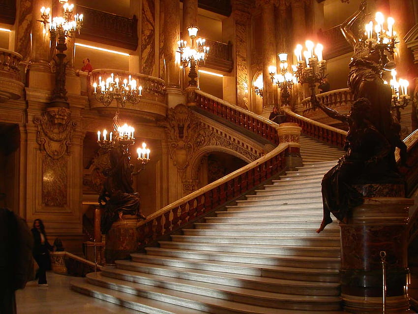 Grand Escalier de l'opéra Garnier, Opera Paryska Tapeta HD