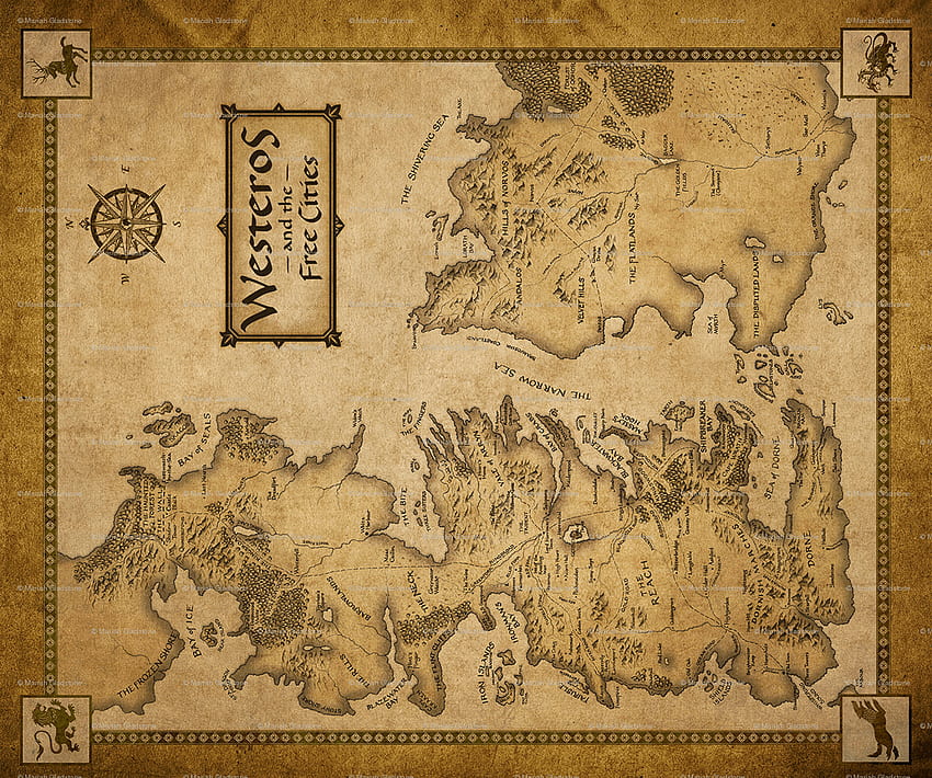 Карта на Вестерос, карта на Игра на тронове HD тапет
