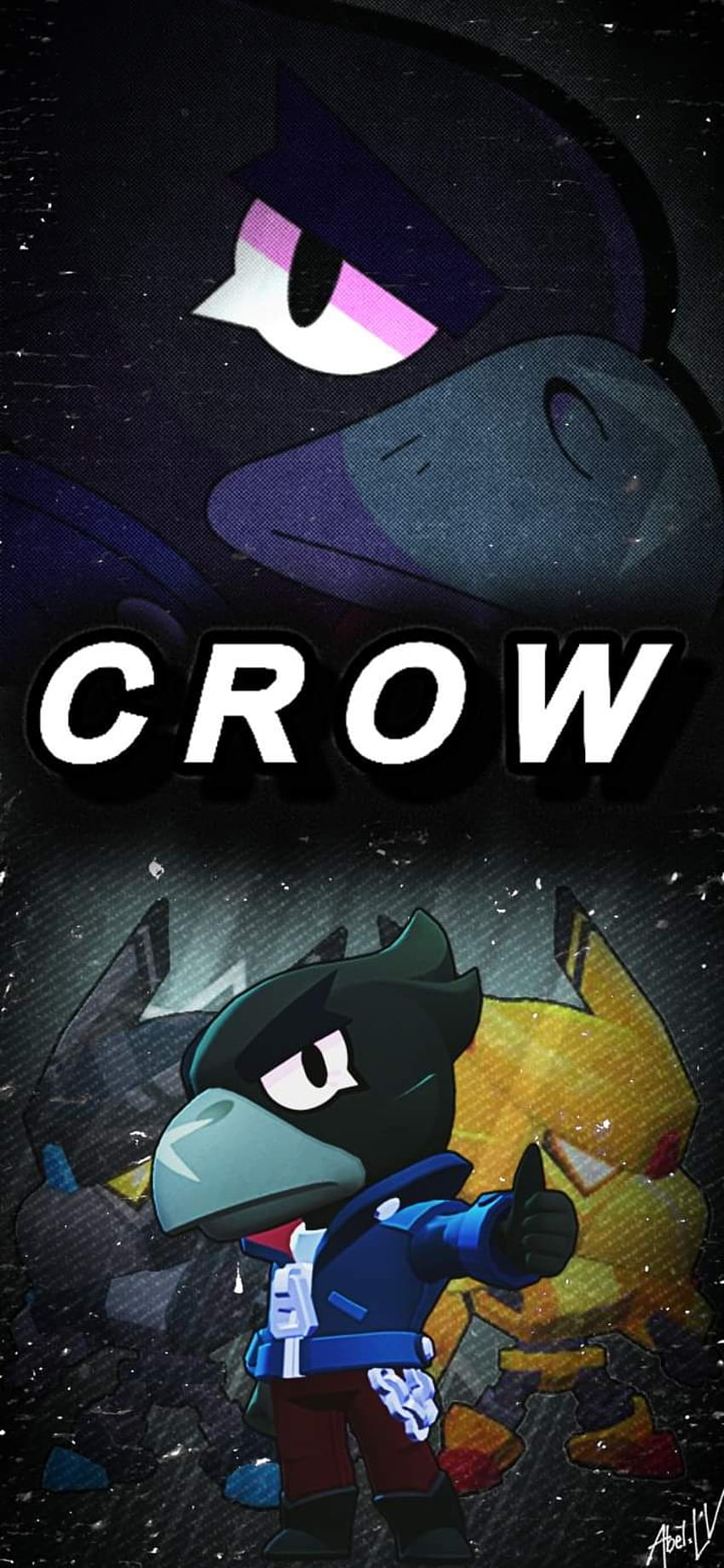 Brawl Star Crow, electric blue, art, Pelea, Black, Brawl Stars HD phone wallpaper