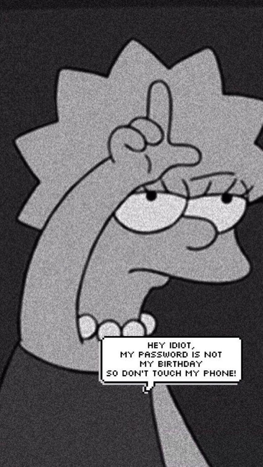 lisa simpson tumblr black and white