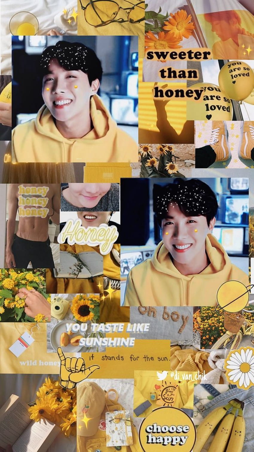 sunny boy hobi in yellow aesthetic, Jhope Yellow HD phone wallpaper