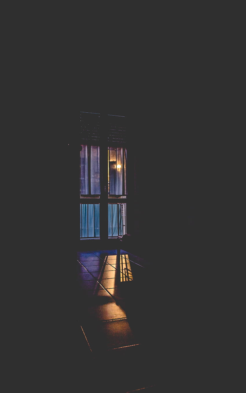 Night, Shine, Light, Minimalism, Shadow, Window HD phone wallpaper