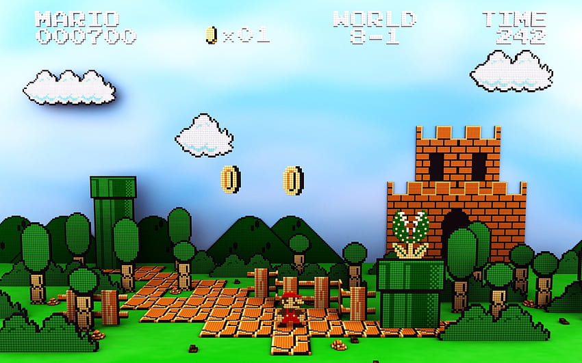 Mario Bros., Retro-Spiele, Nintendo Entertainment System, Pixel Art, 8 Bit, Videospiele / und Handy-Hintergründe HD-Hintergrundbild