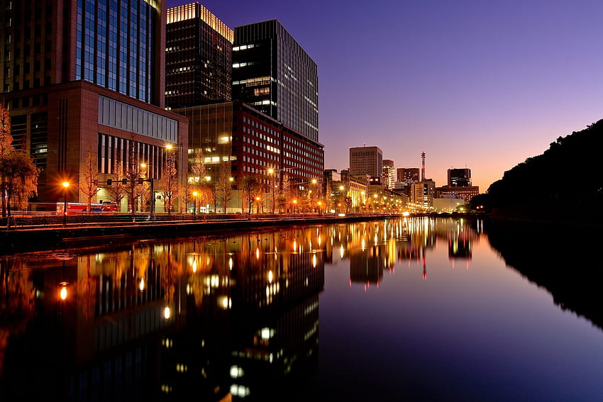 Cities, Night, City, Lights, Evening, Japan, Tokyo HD wallpaper