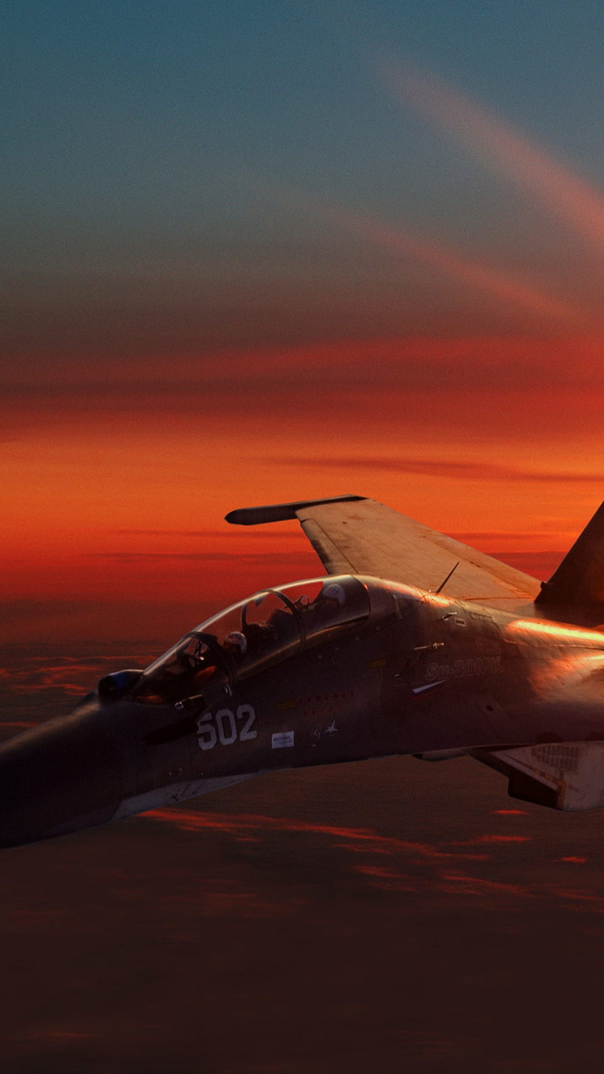 Sukhoi Su 30, Fighter Aircraft, Sunset, Russian Army, Military HD phone wallpaper