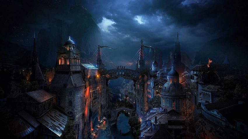 underground city fantasy - Fantasy Landscapes HD wallpaper