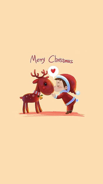 Cute Merry Christmas - Walls iPhone. Cute christmas , iphone christmas,  Christmas iphone cute, Cute Christmas Cartoon HD phone wallpaper | Pxfuel