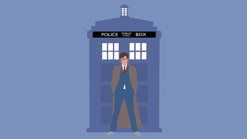 Doctor Who, The Doctor, TARDIS, Dokter Kesepuluh / dan Latar Belakang Seluler, Minimalis Dr Who Wallpaper HD