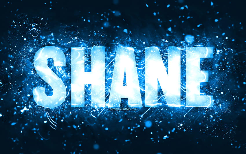 Happy Birtay Shane, , blue neon lights, Shane name, creative, Shane ...