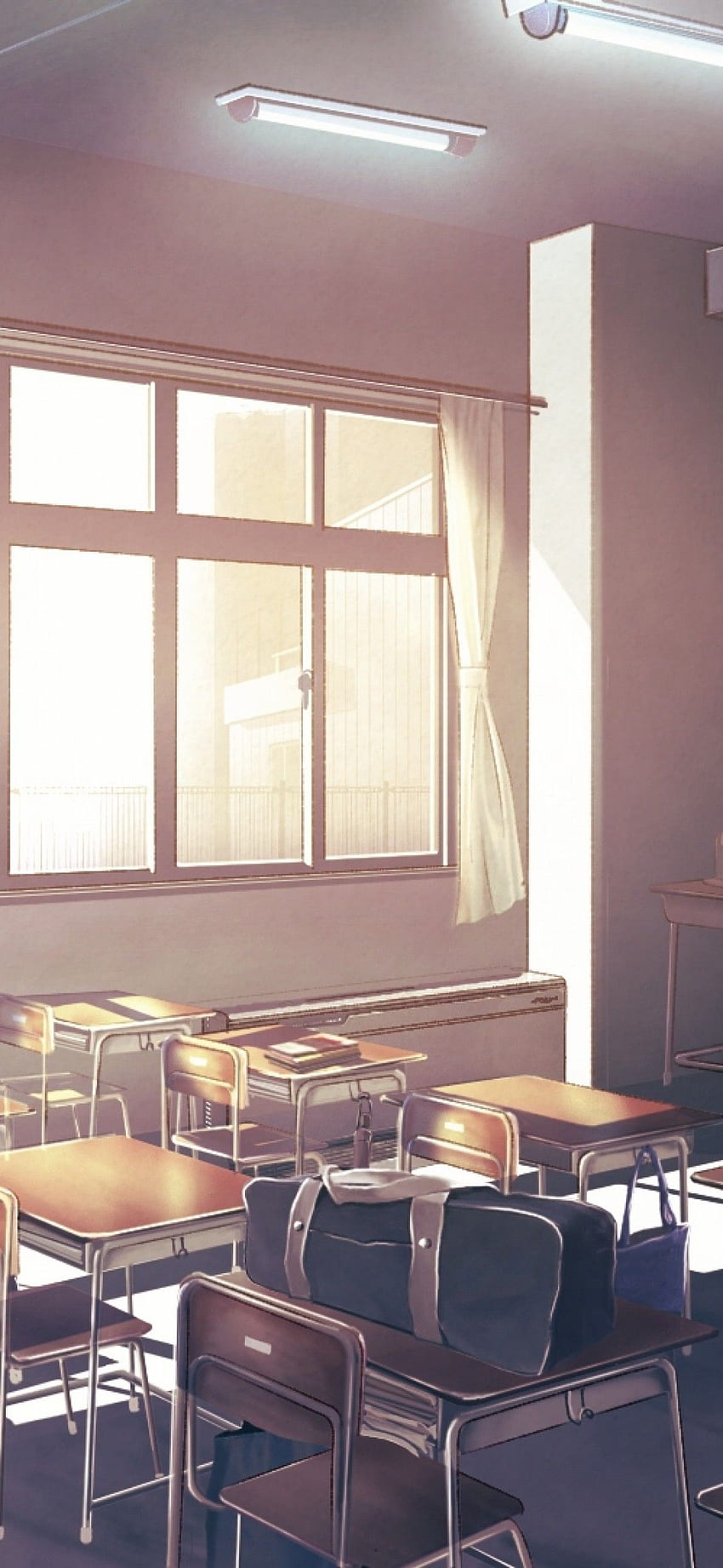 Anime, Original, Chair, Classroom, HD wallpaper