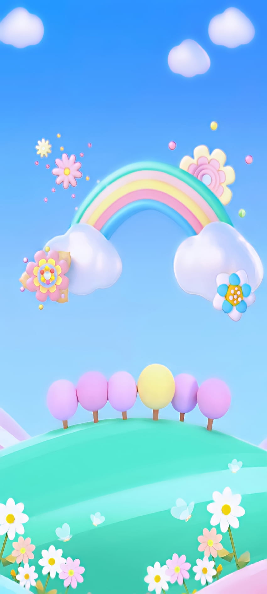 Arc-en-ciel pastel, rose Fond d'écran de téléphone HD