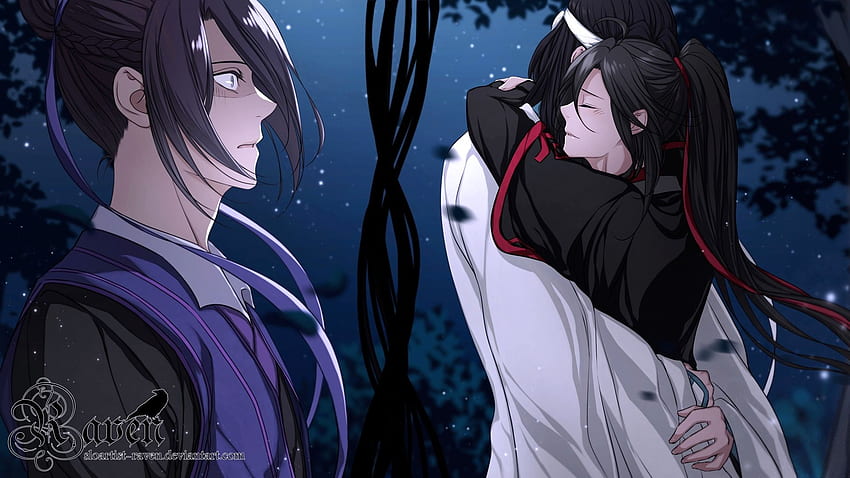 Anime, Mo Dao Zu Shi, Kiss, Lan Wangji, Lan Zhan, Wei Wuxian, Wei Ying, HD  wallpaper