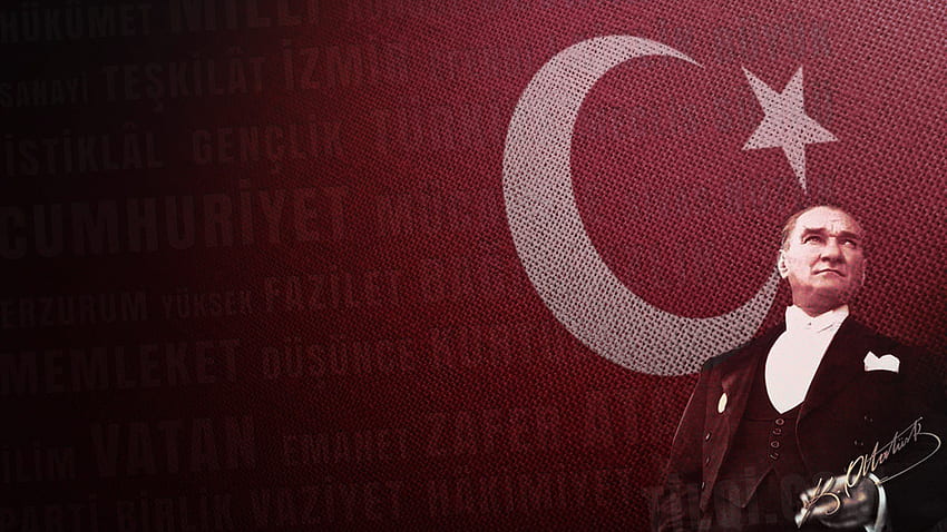 Mustafa Kemal Atatürk, Fahne / HD-Hintergrundbild