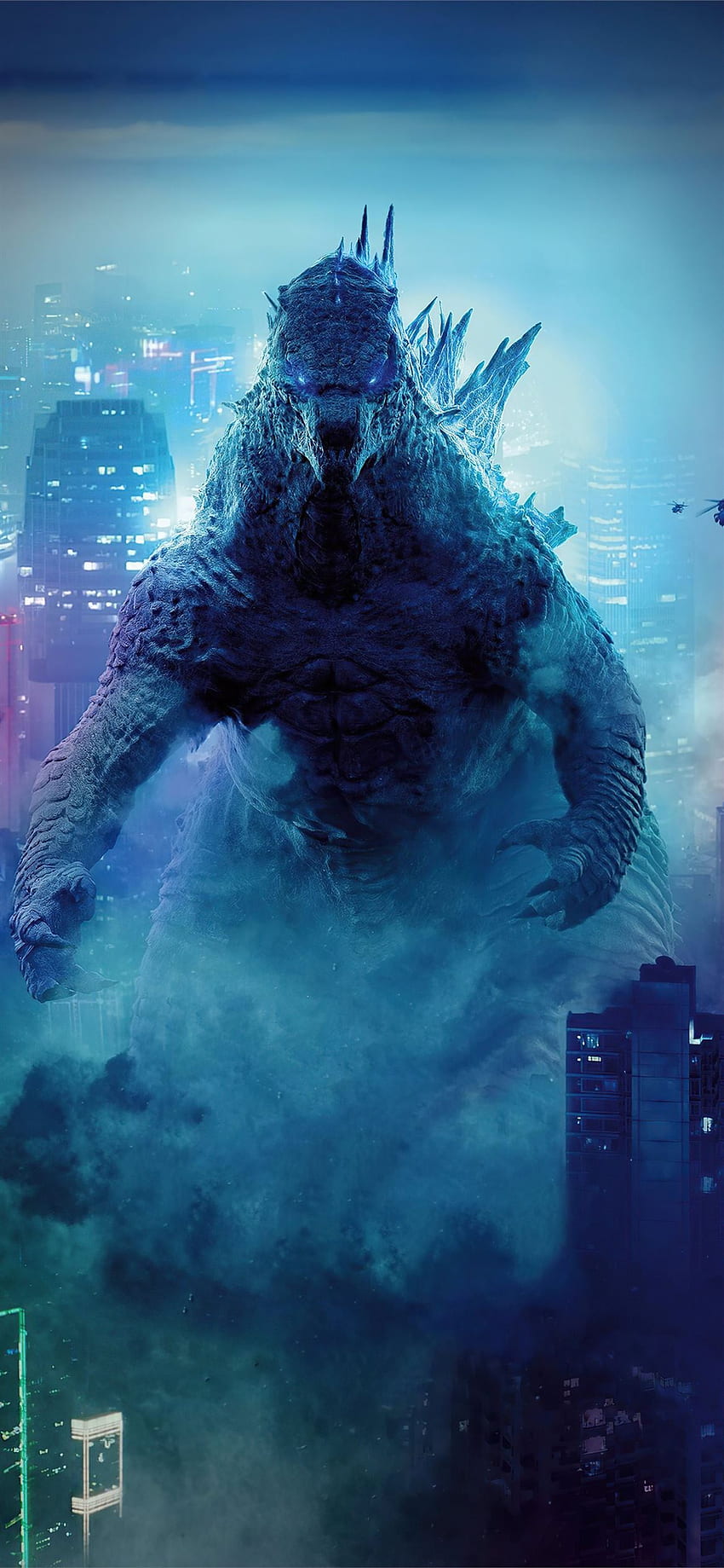 Meilleur Godzilla contre kong iPhone 12, Blue Godzilla Fond d'écran de téléphone HD