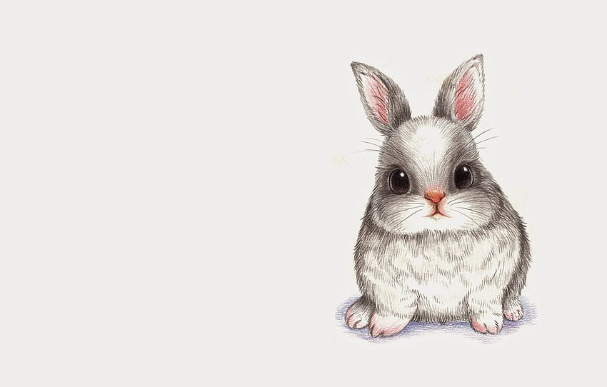 Premium AI Image  Cute baby rabbit pencil art photos Generative AI