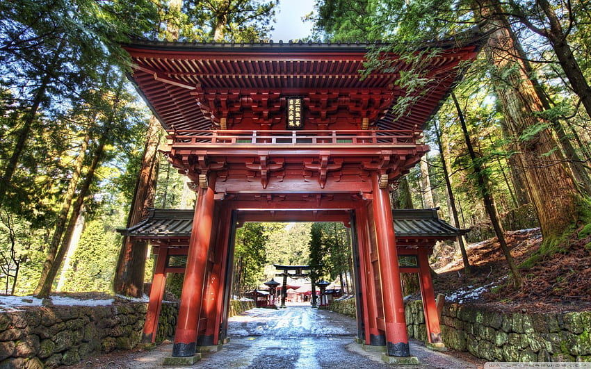 Japan => Shinto Shrine, Torii. Япония, Никко, Храм HD wallpaper
