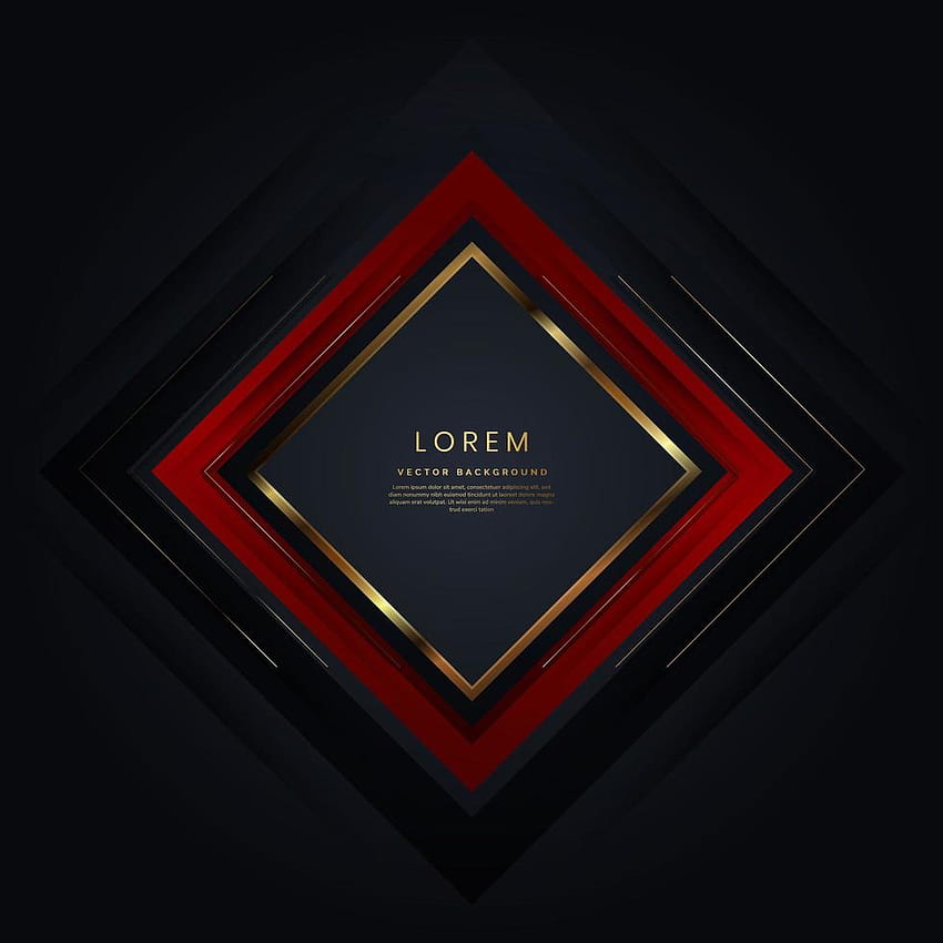 Abstrait carré géométrique noir et rouge avec des lignes dorées brillantes. Style de cadre de luxe. 6348491 Art vectoriel chez Vecteezy Fond d'écran de téléphone HD