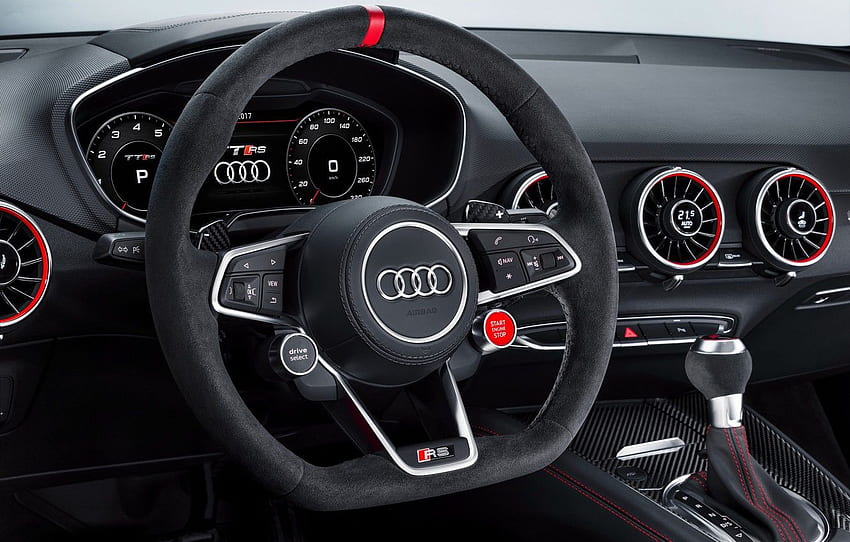 samochód, Audi, logo, wnętrze, Audi TT RS dla Tapeta HD