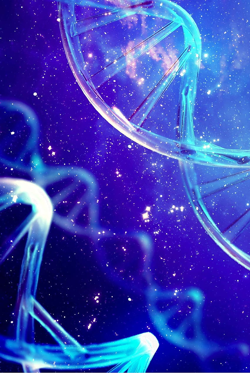 Azul roxo sonho molécula estrutura padrão elemento de fundo H5. Ilustração científica, arte de biologia, fundo de design dourado Papel de parede de celular HD