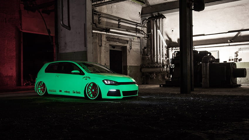 Volkswagen Golf, Green, Side View, Tuning for Laptop, Notebook HD wallpaper