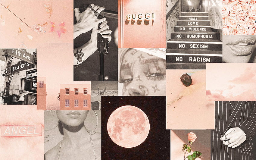 macbook pro rose blush pink black and white aesthetic HD wallpaper