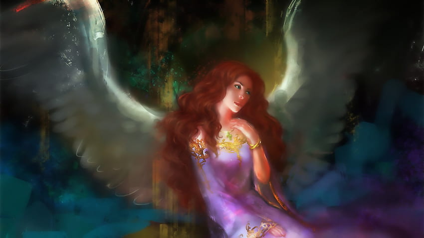 Angel, wings, fantasy, women, CG HD wallpaper