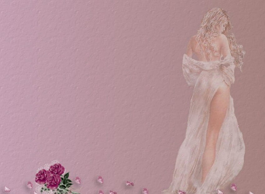 Lost Love, rose, pink, lady HD wallpaper