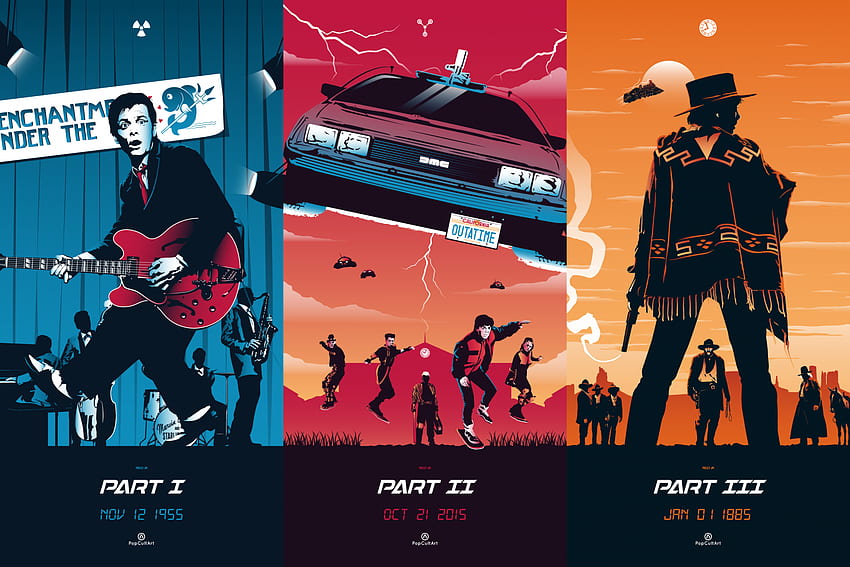 Back to the Future Trilogy posters by Julien Rico Jr. Back to the future, Future poster, The future movie, Back to the Future 2 HD wallpaper