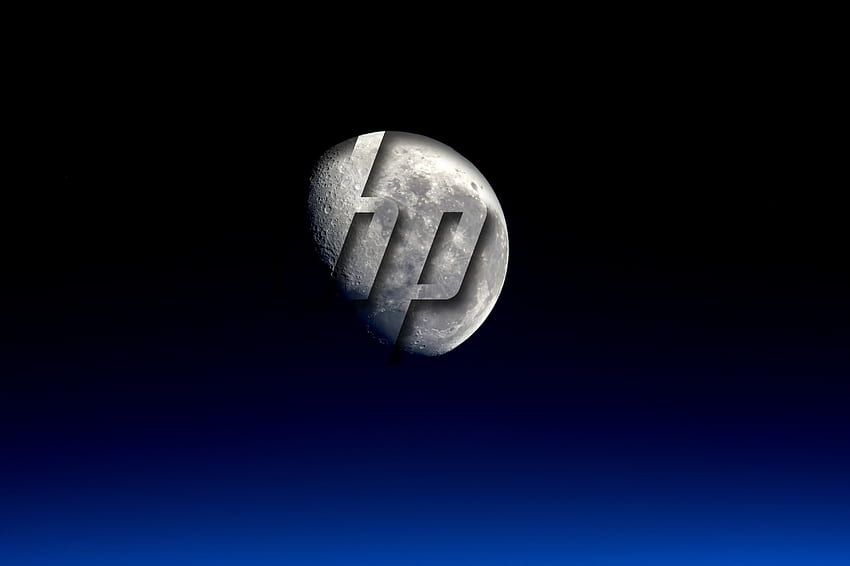 HP Moon , HP, logo, moon, hewlett packard HD wallpaper
