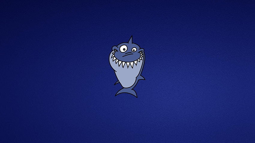Lustiger Cartoon-Haifisch, niedlicher Cartoon-Haifisch HD-Hintergrundbild