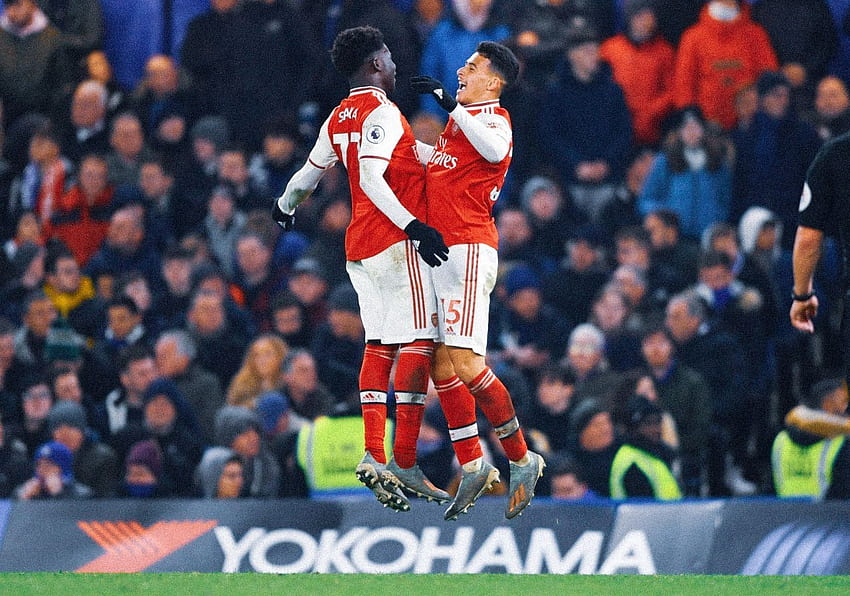 Gabriel Martinelli dan Bukayo Saka melawan Chelsea. Arsenal, berita Sepak Bola, pertandingan liga Premier Wallpaper HD
