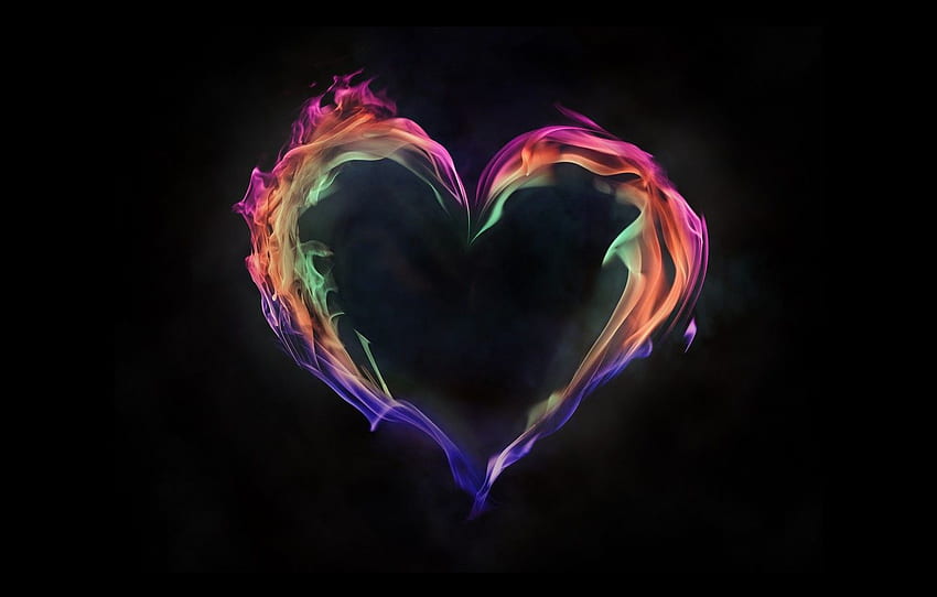 background, fire, heart, neon, colorful, fire, heart, pink, neon for , section абстракции HD wallpaper
