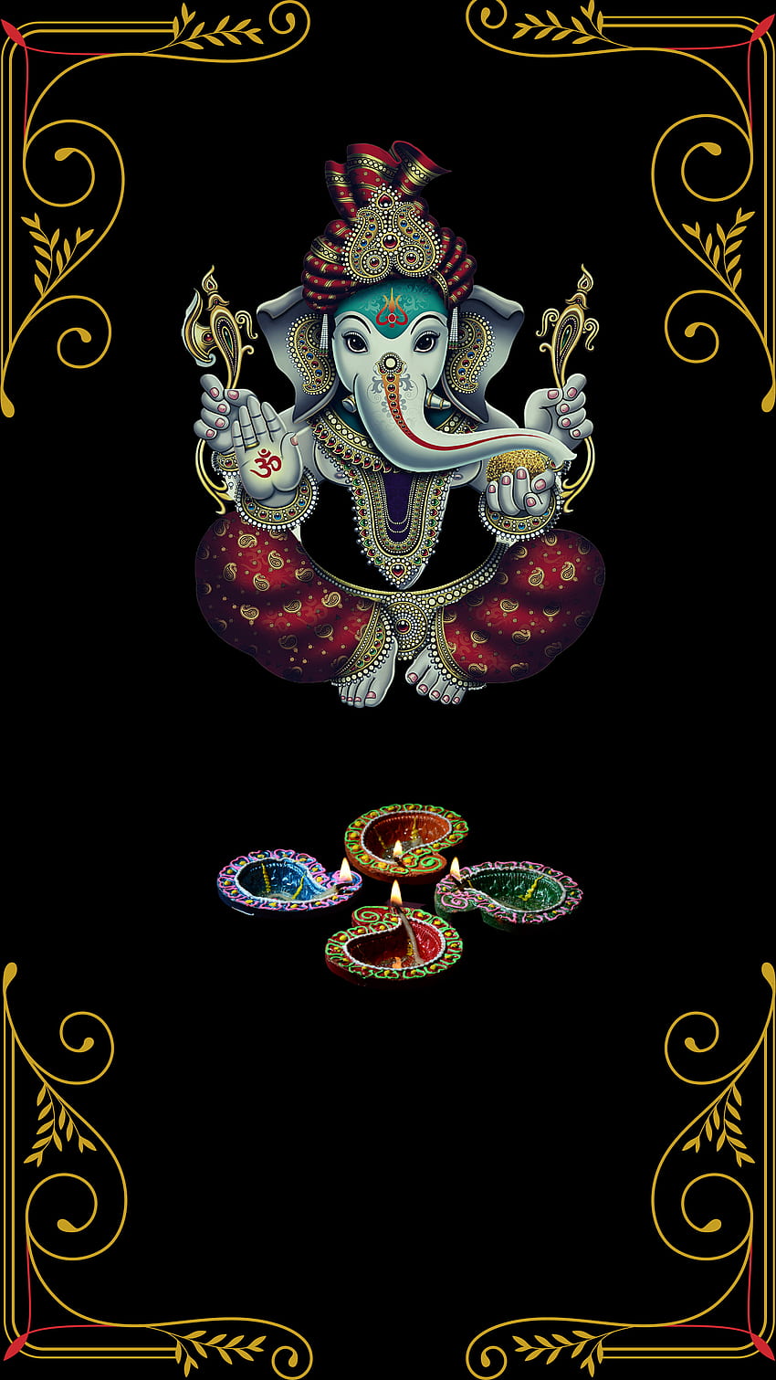 Happy Ganesh Chaturthi, art, lord HD phone wallpaper