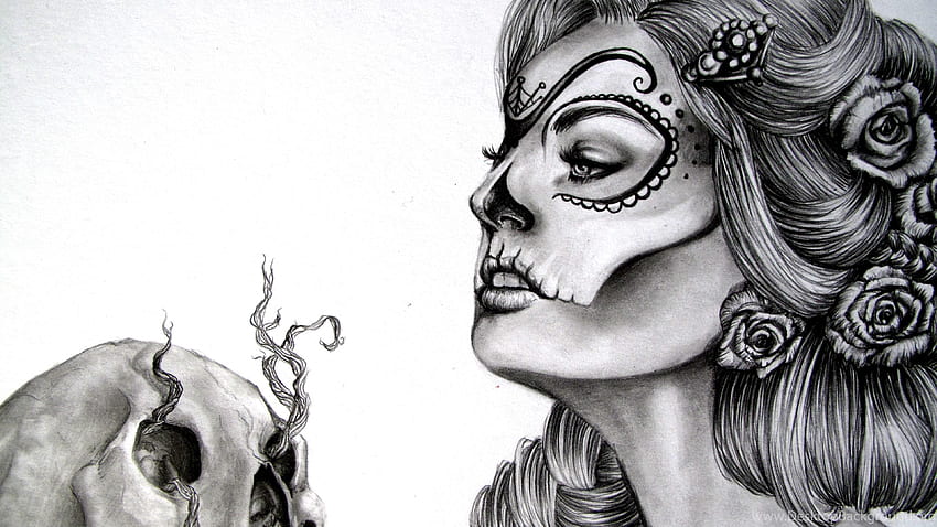 Sugar Skull - Female Hand Holding Skull Drawing - - , Skull Hand HD wallpaper