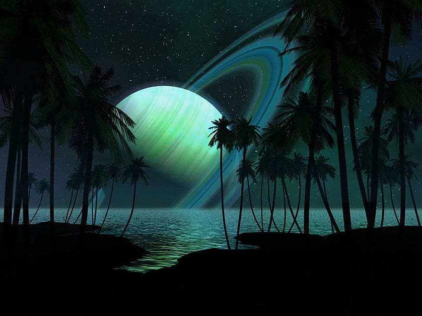 planet, Abstrak, Cincin Planet, Penghujatan Digital Wallpaper HD