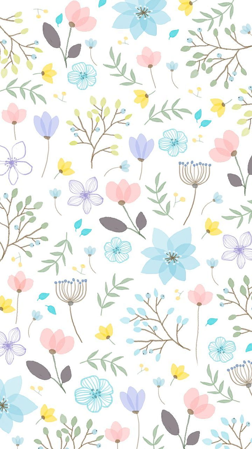 아이폰. 패턴, 꽃 무늬, 식물학, 선, 귀여운 꽃 HD 전화 배경 화면