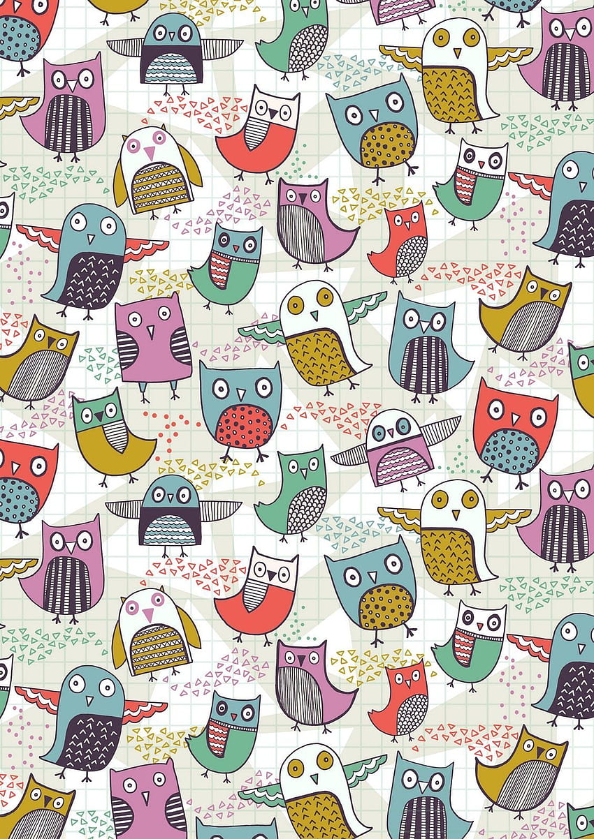caroline pratt - owls. . Fondo de pantalla lindos, Owl Pattern HD phone wallpaper
