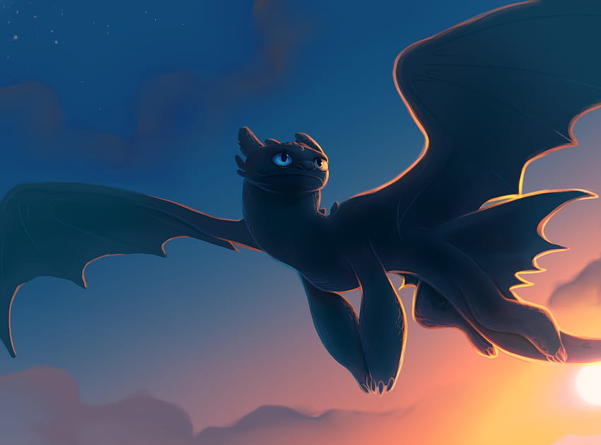 Toothless, movie, How to Train Your Dragon, 2019, artwork HD wallpaper