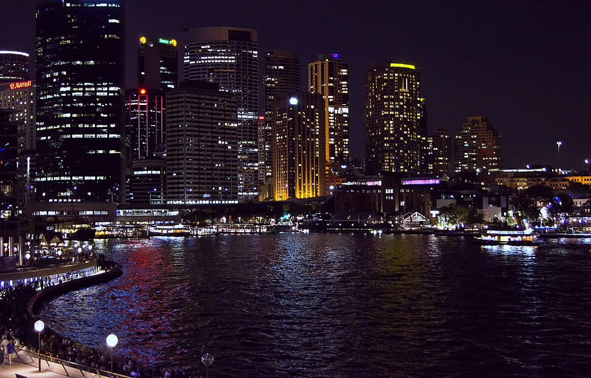 都市, 夜, シドニー、オーストラリア 高画質の壁紙
